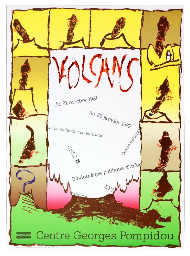Plakat Alechinsky -  Volcan, Centre Georges Pompidou, 1981