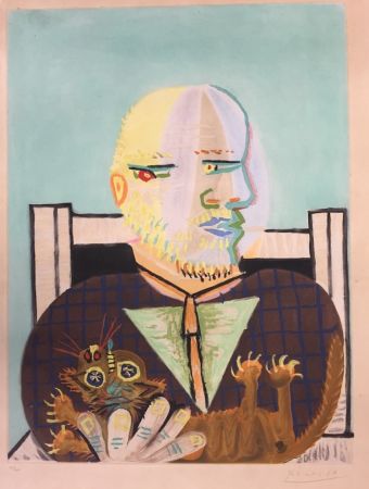 Radierung Und Aquatinta Picasso - Vollard et son chat ( Vollard and his cat)