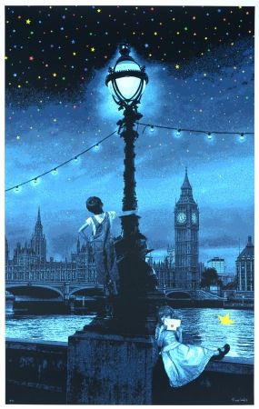 Siebdruck Roamcouch - When you wish upon a star - London (blue edition)