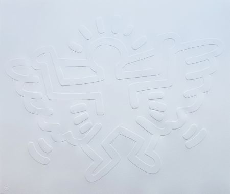 Siebdruck Haring - White Icons (C) - Winged Angel