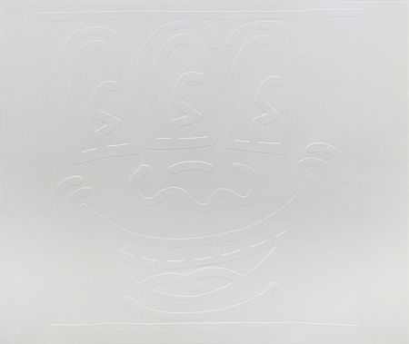 Siebdruck Haring - White Icons (E) - Three Eyed Man