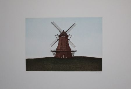 Radierung Und Aquatinta Moritz - Windmühle