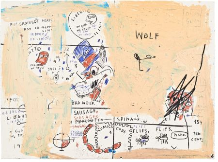 Siebdruck Basquiat - Wolf Sausage