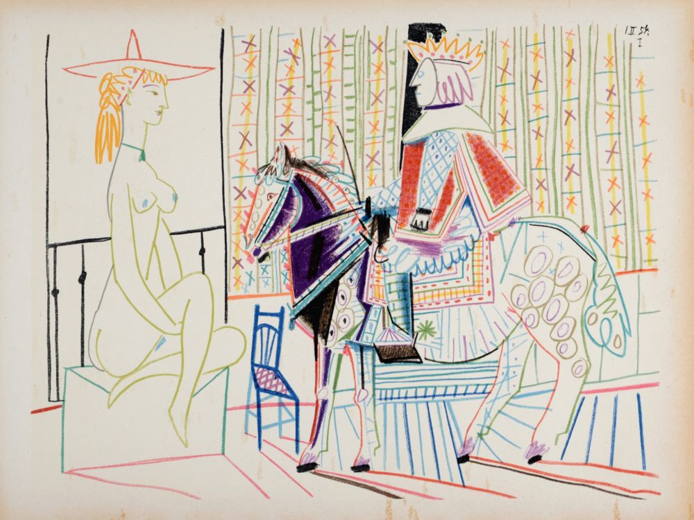 Lithographie Picasso - Woman and King, 1954