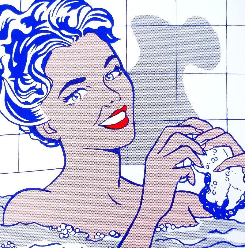 Siebdruck Lichtenstein - Woman in bath