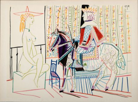 Lithographie Picasso - Woman & King, 1954