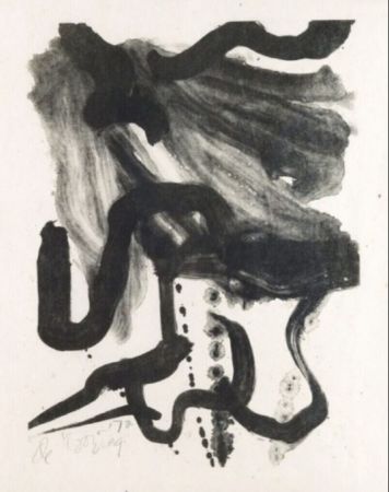 Lithographie De Kooning - Woman with long hair and corset