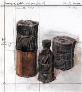 Lithographie Christo - Wrapped Bottle and Cans (Project)