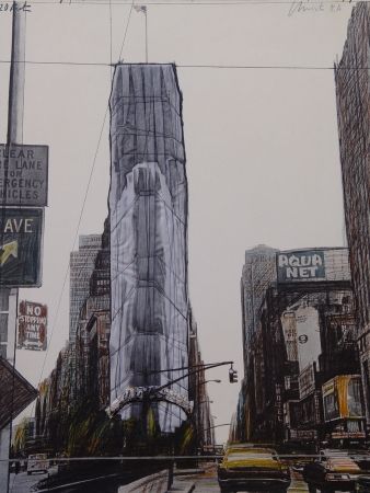 Multiple Christo - Wrapped building/Project for #1 Times Square/Allied Chemical Tower