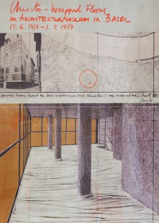 Plakat Christo - Wrapped floors Architekturmuseum Basel