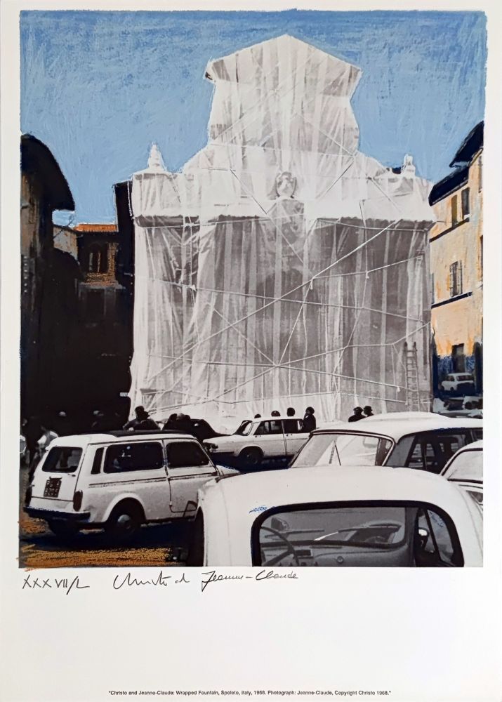 Siebdruck Christo & Jeanne-Claude - Wrapped Fountain Spoleto