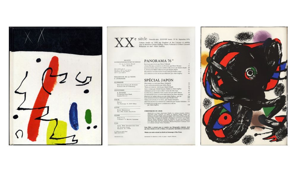 Illustriertes Buch Miró - XXe SIÈCLE (nouvelle série). n° XLVI (46). Panorama 76*. SPÉCIAL JAPON. XXXVIIIe année. Septembre 1976