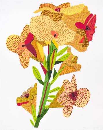 Siebdruck Wood - Yellow Flower