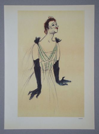 Heliogravüre Toulouse-Lautrec - Yvette Guilbert -Maquette d'une affiche