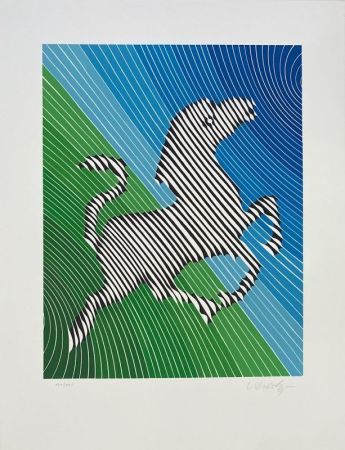 Lithographie Vasarely - Zebra 2 