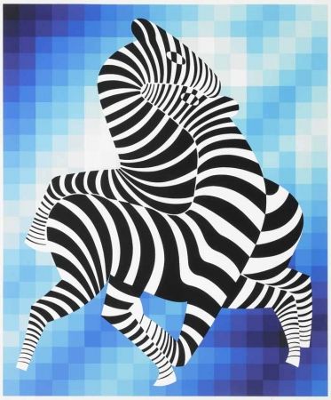Siebdruck Vasarely - Zebras