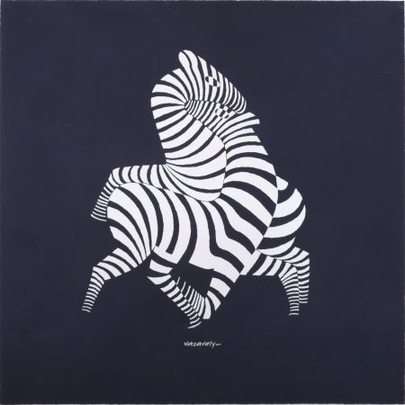 Siebdruck Vasarely - Zèbres, c. 1960 - Opt Art classic!