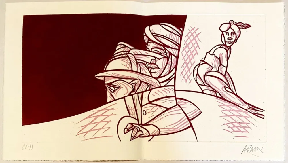 Radierung Adami - Les mots n'ont plus de bouche