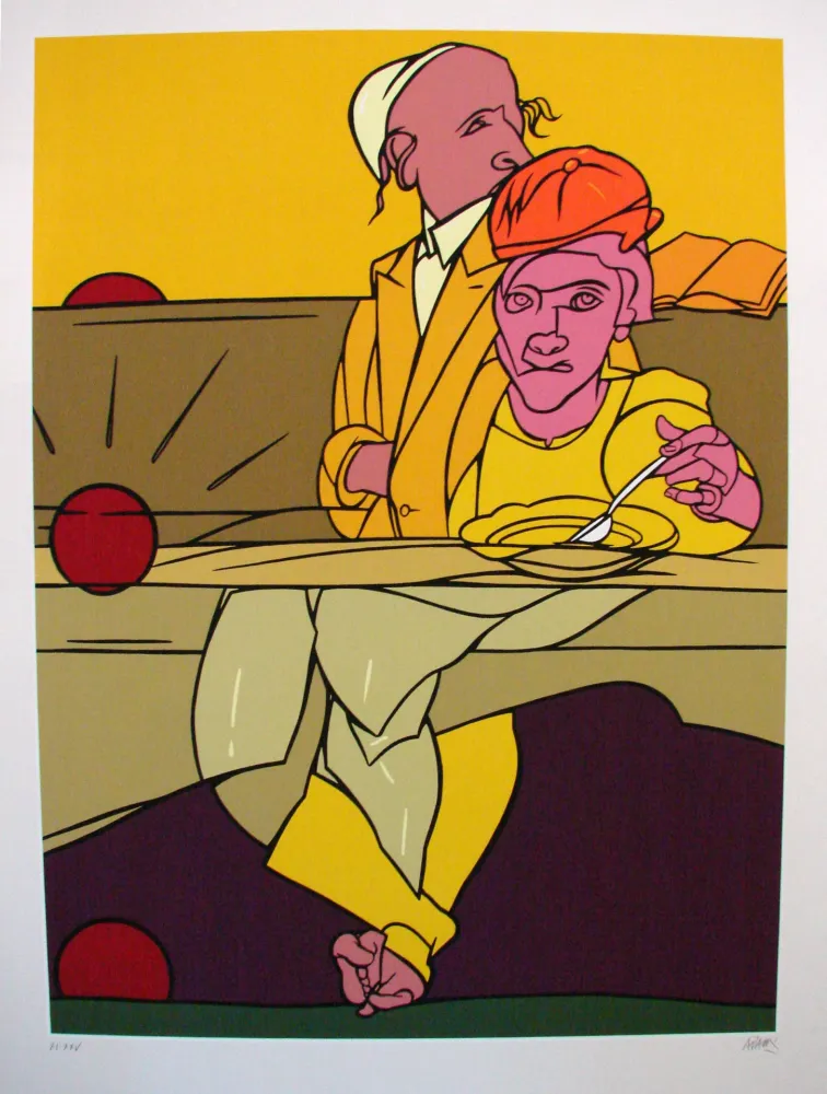 Siebdruck Adami - Tramonto regard en arrière