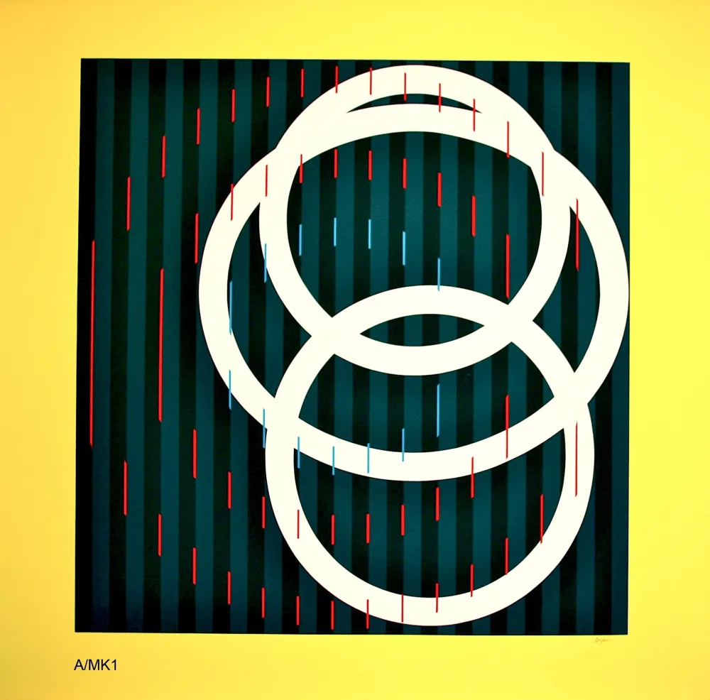 Siebdruck Agam - YELLOW CIRCLE 4