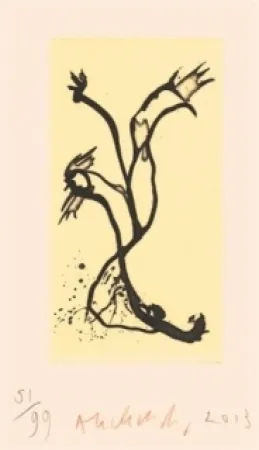 Radierung Alechinsky - Portrait aux 3 crayons