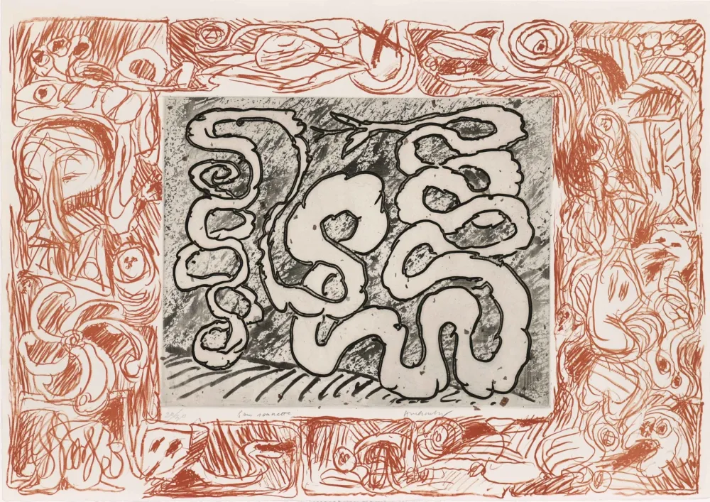 Radierung Alechinsky - Sans sonnette