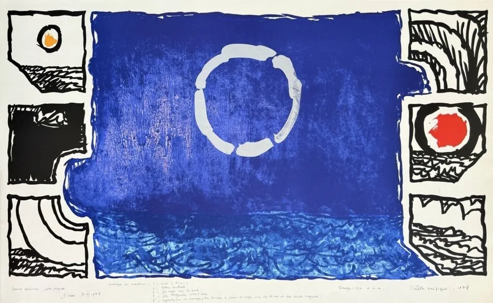 Lithographie Alechinsky - Théatre pacifique