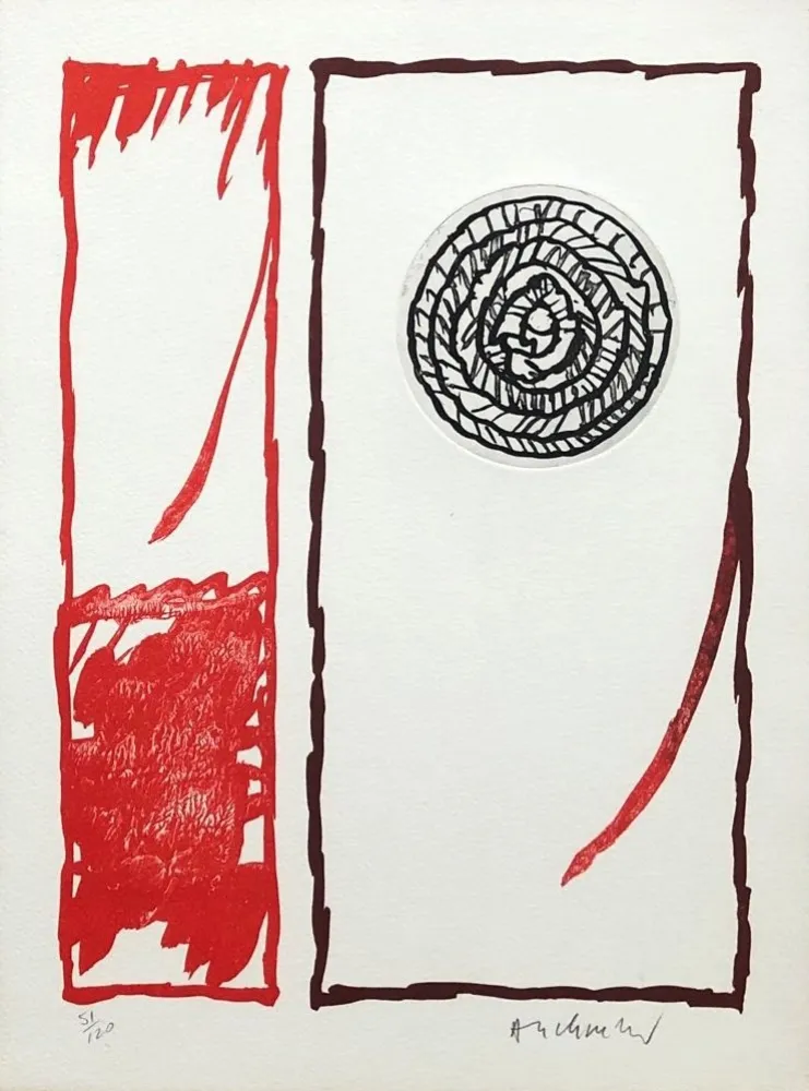 Radierung Alechinsky - '' Vaccillations II ''