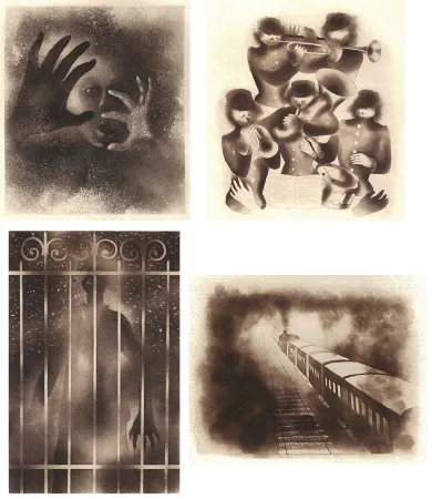 Illustriertes Buch Alexeïeff - ADRIENNE MESURAT. Exemplaire avec 71 dessins originaux au crayon tous signés par Alexeieff.‎ 