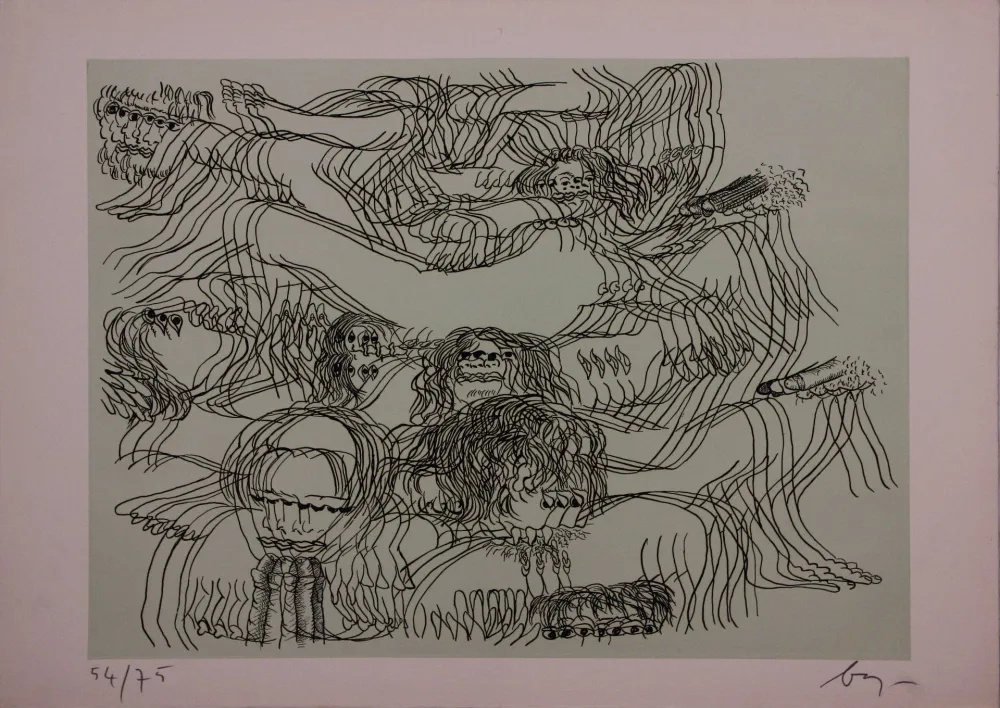 Radierung Baj - Erotica II