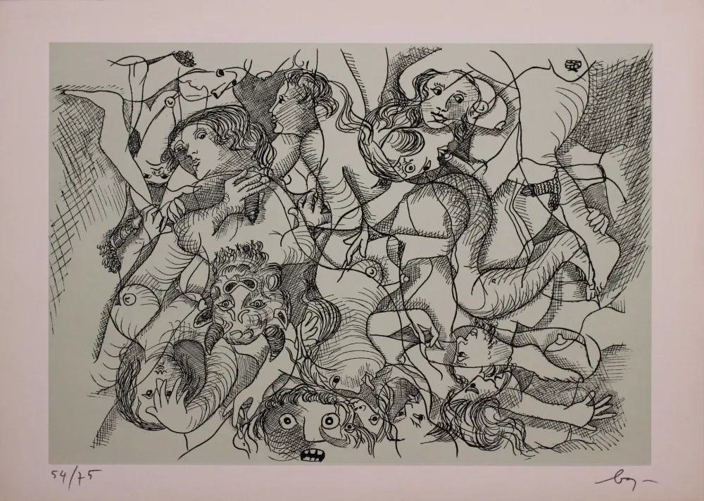 Radierung Baj - Erotica IV