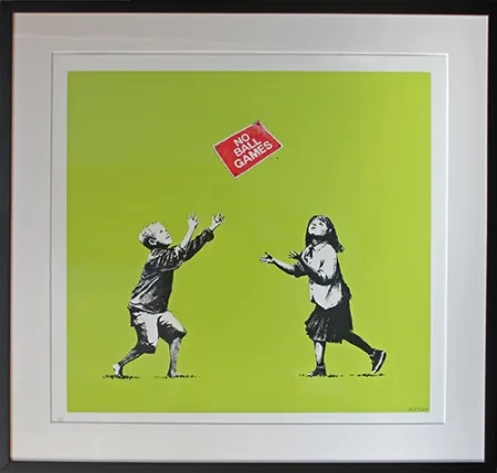 Siebdruck Banksy - No Ball Games (Green)