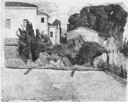 Radierung Barbisan - Case di periferia