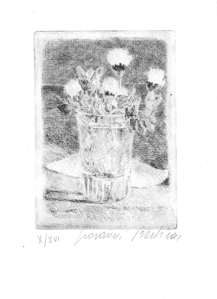 Radierung Barbisan - Fiori nel bicchiere