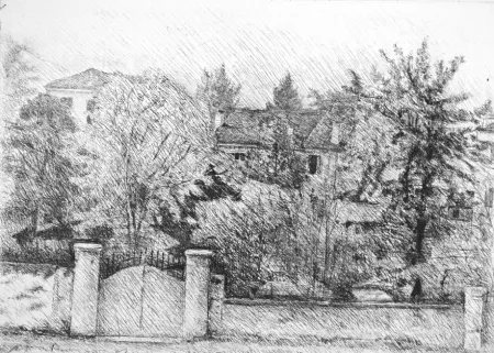 Radierung Barbisan - Paesaggio trevigiano