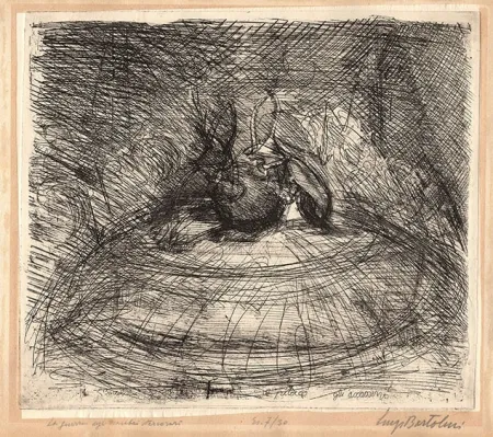 Radierung Bartolini - LA GUERRA (SCARABEI STERCORARI)