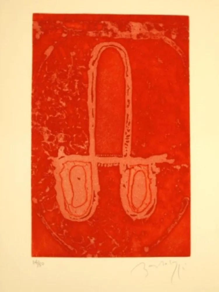 Radierung Bartolozzi - CARRO EN ROJO