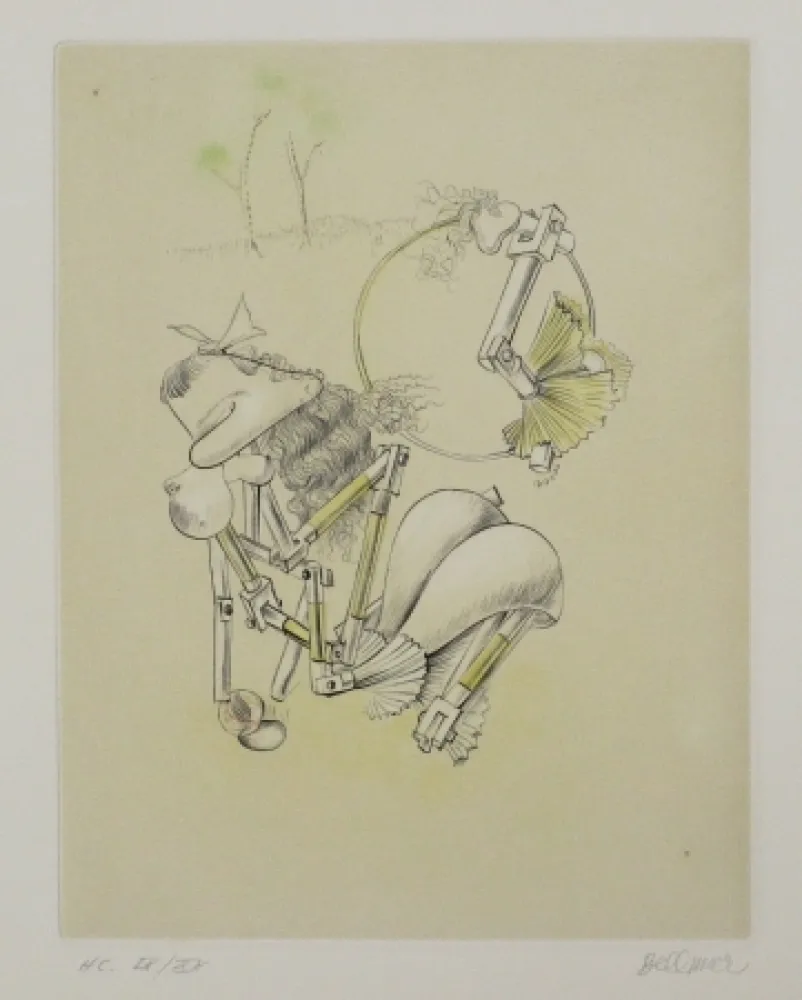 Radierung Und Aquatinta Bellmer - La Mitrailleuse