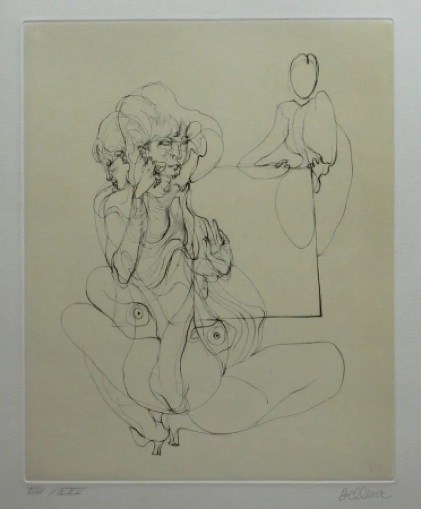 Kaltnadelradierung Bellmer - La Table parlante