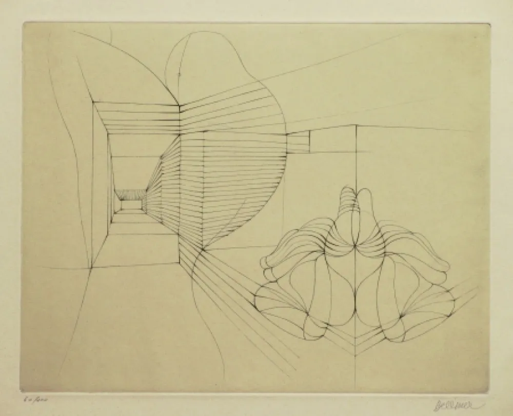 Kaltnadelradierung Bellmer - Souterrain Prénatal