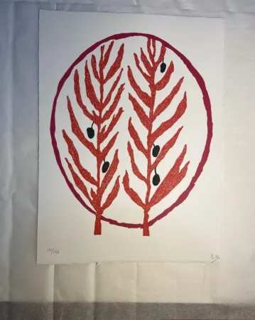 Lithographie Bourgeois - Le rameau d'olivier 