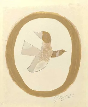 Lithographie Braque - L'oiseau des sables