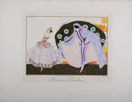 Stich Brunelleschi - Mezzetin et Colombine, 1914 - Masterpiece!