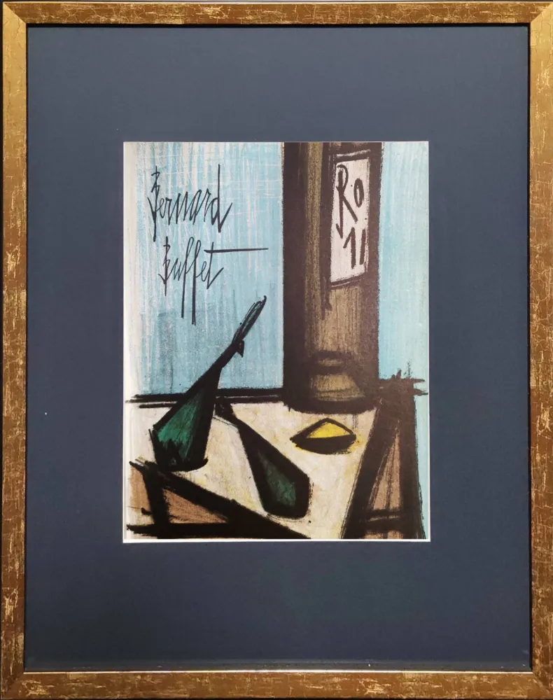 Lithographie Buffet - Still Life with a Bottle