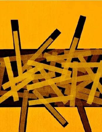 Radierung Bury - Quatre bâtons entre deux