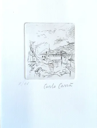 Radierung Carra - Piccolo molo