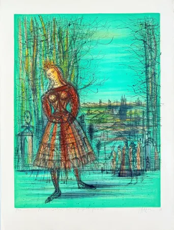 Lithographie Carzou - Princesse d'Azur