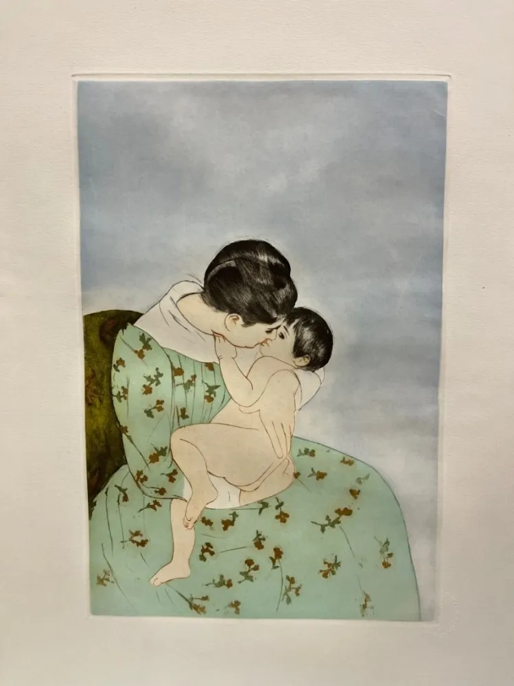 Kaltnadelradierung Cassatt - Le baiser maternel