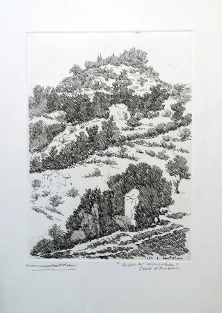 Radierung Castellani - La casa del cacciatore