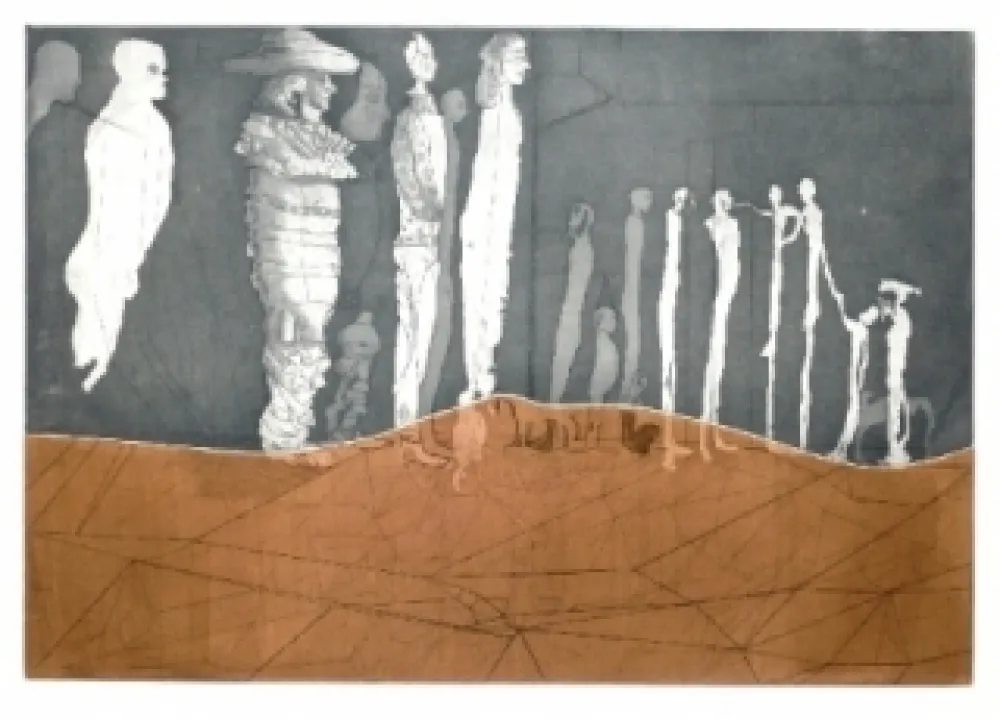 Radierung Und Aquatinta Castillo - La espera